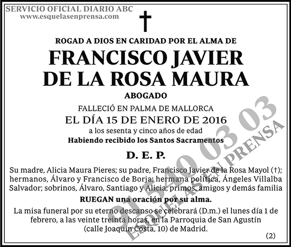 Francisco Javier de la Rosa Maura